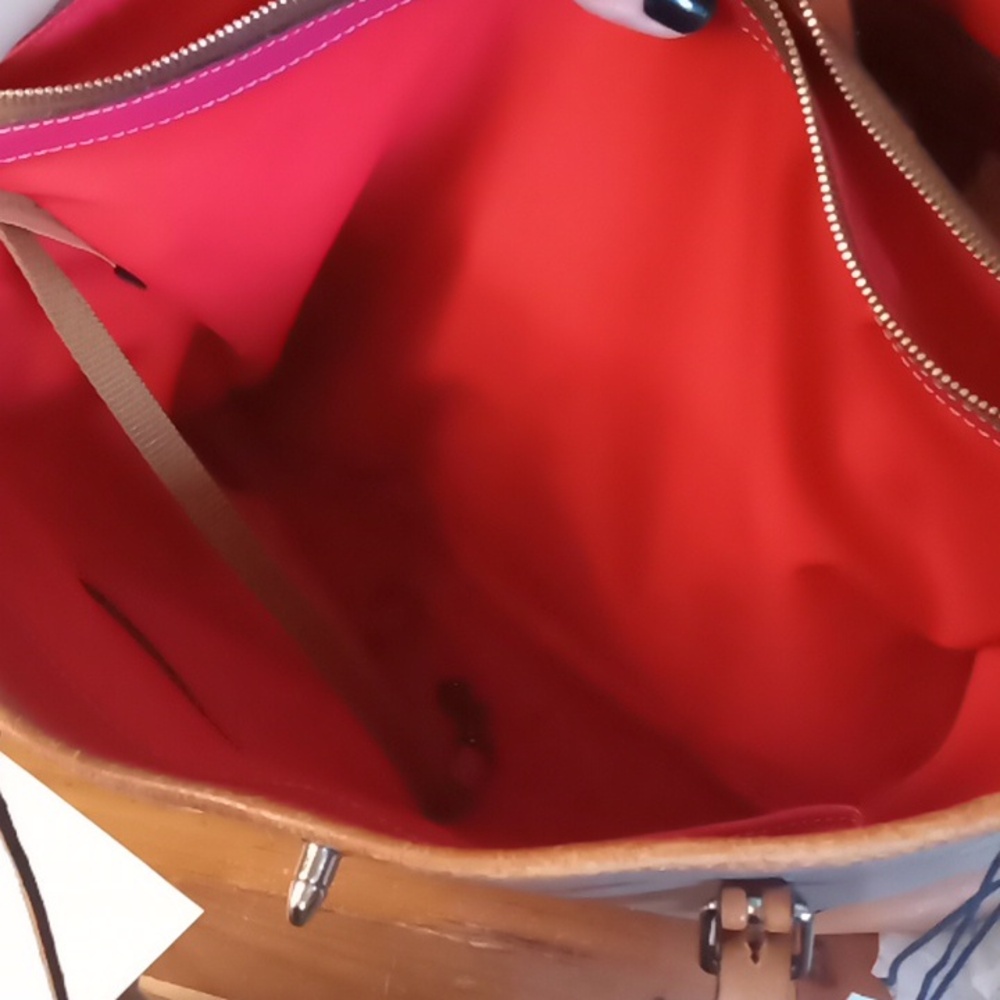 Dooney & Bourke Women’s White and Tan Leather Tote - Picture 14 of 16